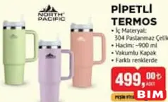 NORTH PACİFİC PİPETLİ TERMOS 900 ML NORTH PACİFİC PİPETLİ TERMOS 900 ML